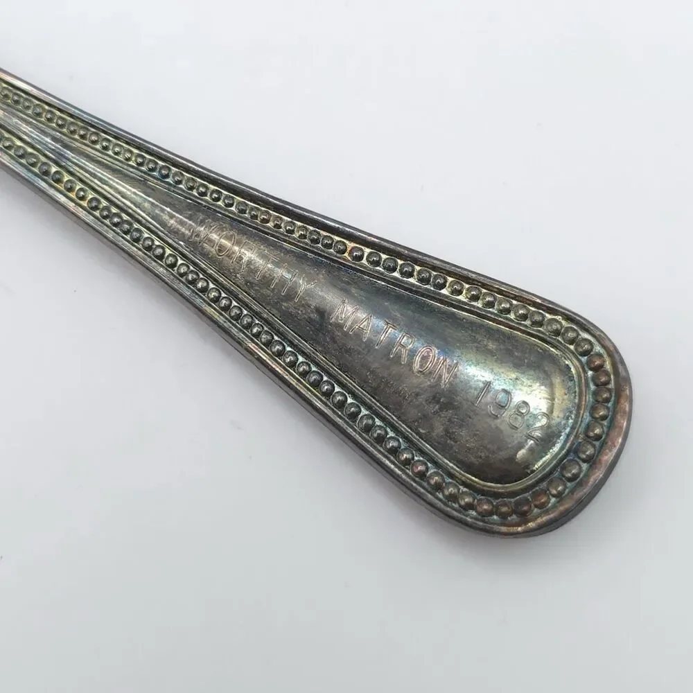 Vintage Silverplated ITALY‎ Cake Trowel Antique WORTHY MATRON 1982 Paisley